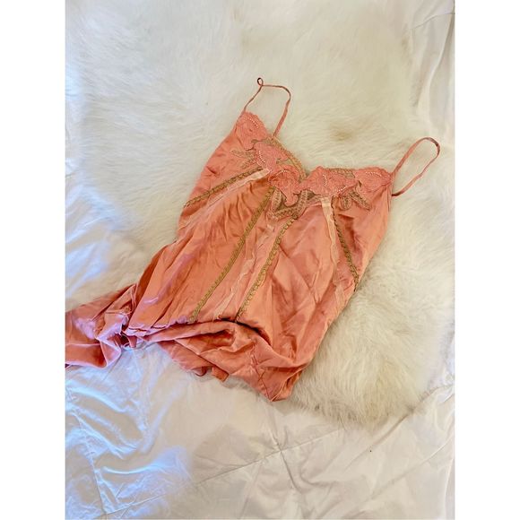 Vintage Other - Vintage Barbiecore Pink Silk Romper | Size Small | Silk Teddy Lingerie